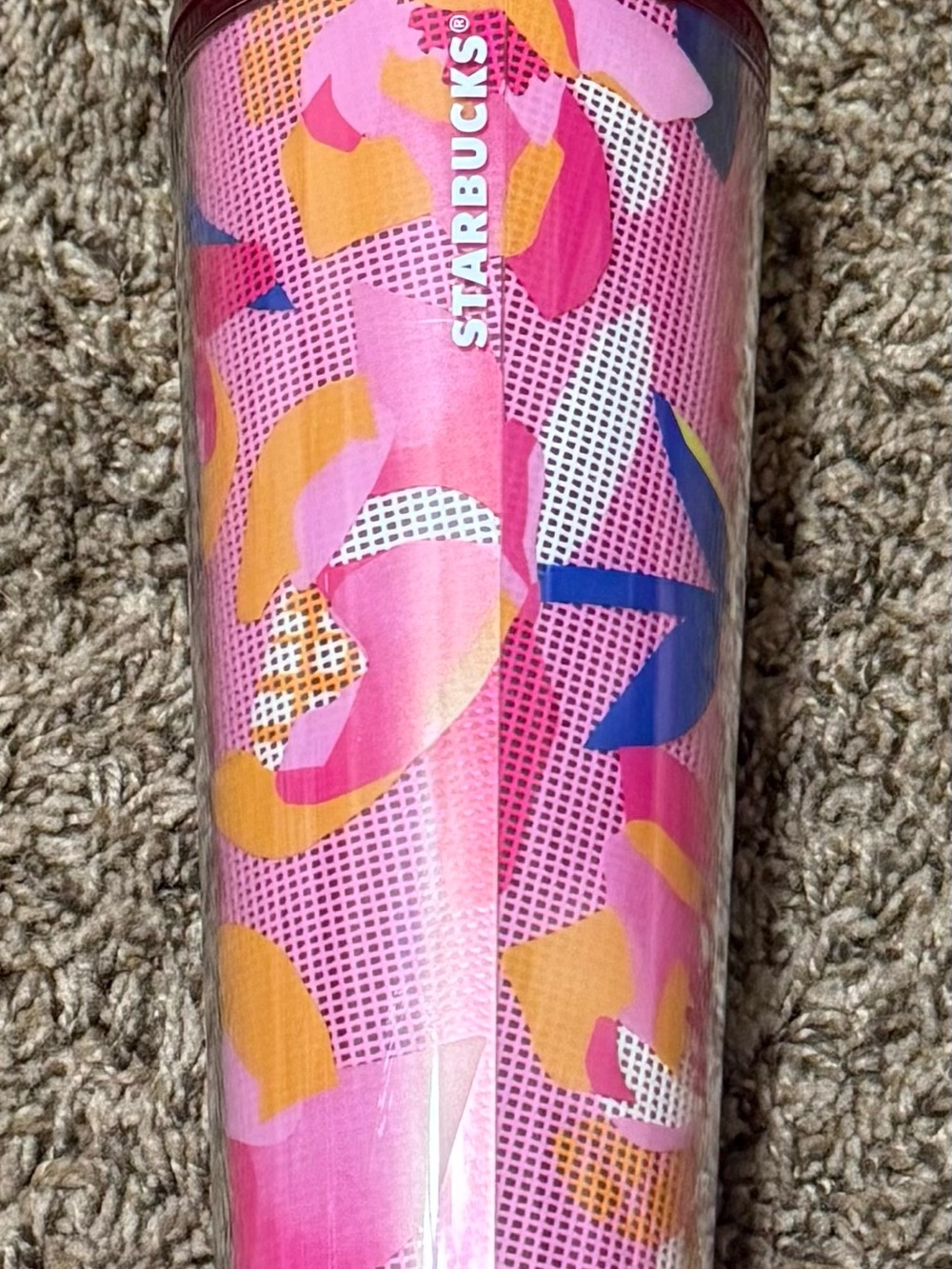 Starbucks 2023 Spring Summer Pink Abstract 24 oz Venti Cold Cup Tumbler